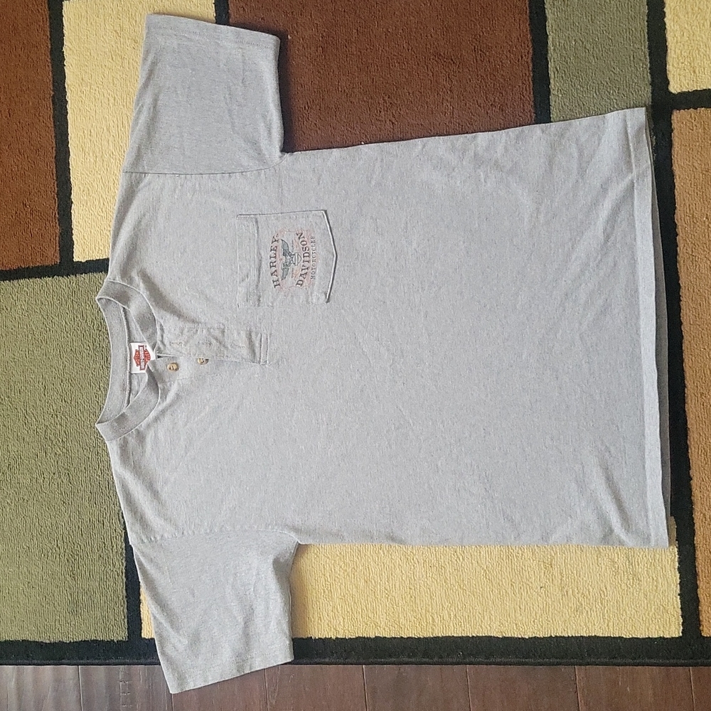 VINTAGE HARLEY DAVIDSON Button T-Shirt Size Medium